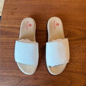 Marc Joseph New York Leather Slide Sandals White Size 8.5